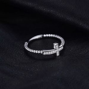 925 starling silver zircon Cross Ring for women